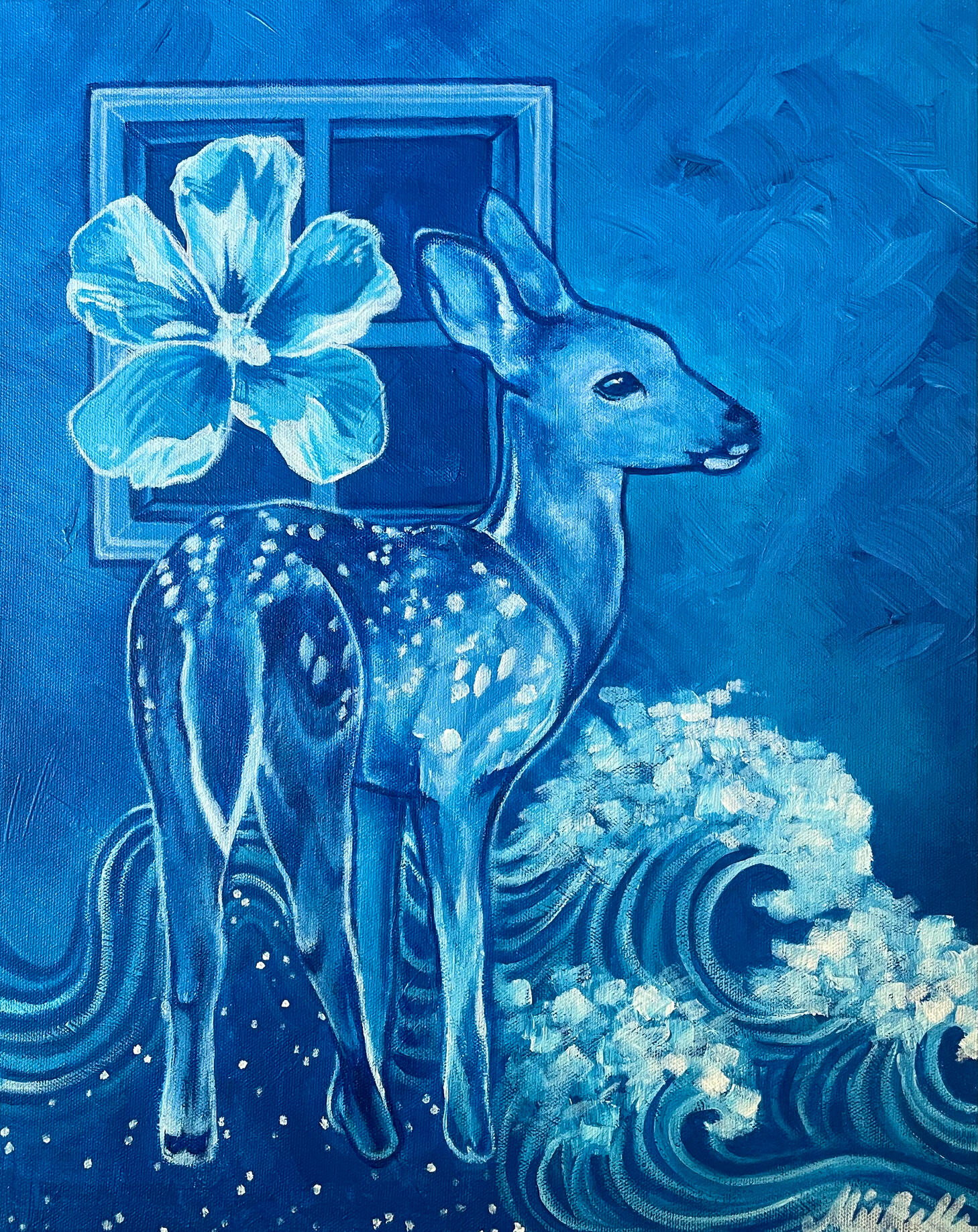 'Blue Divinity' 24" x 20" Acrylic on Canvas